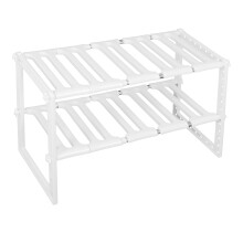 Steel 2-Tier Sink Rack Telescopic Bathroom & Kitchen Cabinet Storage Organizer
