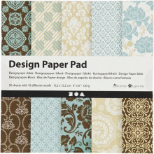 Papier Scrapbooking Design - Blau und Braun - 15 x 15 cm - 50 Blätter