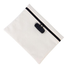 Travel Security Bag with Lock, Waterproof Personal Item Organizer, Anti-Theft Design for School, Home, Office, Camping, White