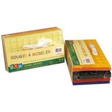 Cera de modelar - GRAINE CRÉATIVE - 1300g - 6 cores vibrantes - Lote de 6 pastilhas - 3 metros de mecha