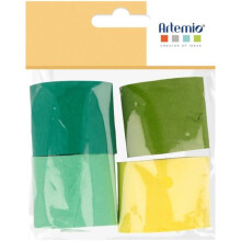 Rouleaux de papel crepé - Artemio - Tonos Verdes - 3,5 x 10 cm - 4 uds - Ideal para actividades creativas