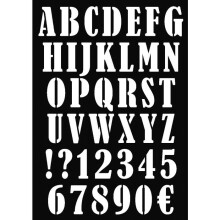 Schablone A3 - ARTEMIO - Alphabet Chif Signe - Kunststoff - 29,7 x 42 cm - Mischmaterial