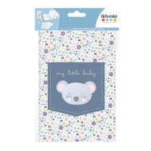 Mini Álbum de Bebé Scrapbooking - ARTEMIO - Coala Azul - 20,3 x 14,3 cm - Ideal para Memórias