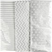 Tissue paper assortment - 50 x 70 cm - Silver - 6 pcs