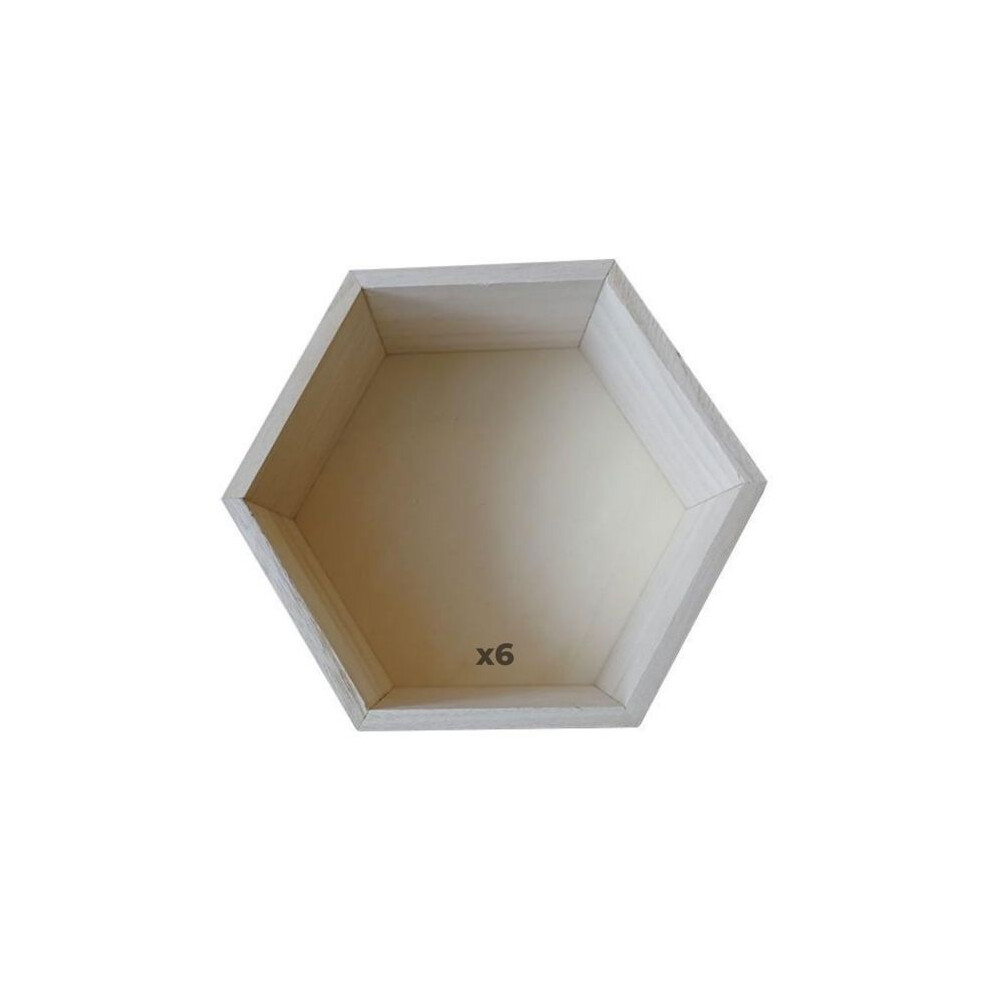 Artemio 6 Hexagonal Wooden Shelves 27 X 23.5 X 10 Cm