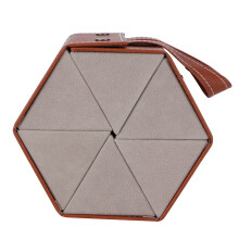 Foldable Brown Sunglass & Eyeglass Travel Organizer Case, 6 Slots