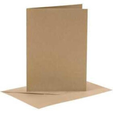 Cartões e Envelopes - Natural - 10,5x15 cm - 6 Conjuntos - Papel Cartonado - Misto