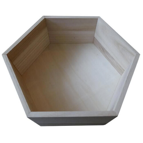 Estante hexagonal em madeira 30 x 26,5 x 10 cm 1