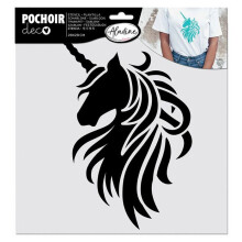 Textilschablone - Aladine - Einhorn - 28x28 cm - Personalisierung - Bastelbedarf