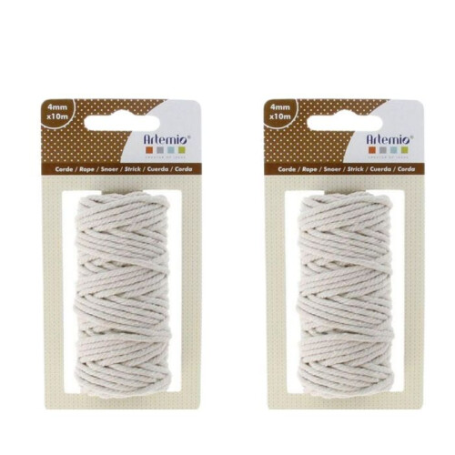 2 cuerdas de algodón para macramé 10 m - Beige