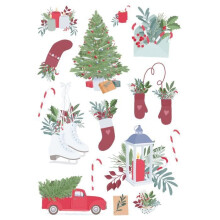 Filmtransfer Rub On - ARTEMIO - Weihnachtszeit - 14 Motive - Kunststoff - Decals