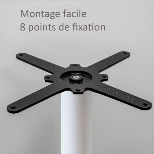 Base for rectangular table, Round white model 1