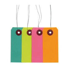 Etiquetas de color con hilo metálico