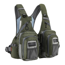 Vest with 10 Pockets, Breathable, Adjustable, Waterproof Outdoor Gear in Army Green