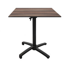 Klappbare Terrasse-Tisch in dunklem Compact HPL 70 x 70