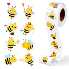 500 Pcs Cute Bee Style 1 Inch Stickers for Water Bottles, Laptops, Bicycles, Durable Vinyl, Waterproof Design