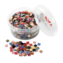 Mosaico acrílico - RAYHER - Marmorizado multicolorido - 1x1 cm - Caixa 300 g - Aproximadamente 1200 peças