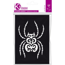 Selbstklebende Schablone - KI-SIGN - Maori Spinne - 7x10 cm - Wiederverwendbar - Mehrere Untergründe