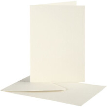 Creotime tarjetas y sobres 10,5 x 15 cm 10 sets crema
