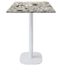 60 x 60 cm high table - Round model white terrazzo base cepp