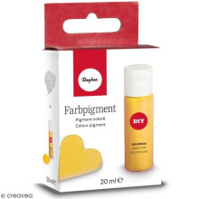 Pigmento coloreado para hormigón - RAYHER - Amarillo dorado - 20 ml - Polvo para moldeado - Creaciones personalizadas