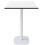 60 x 60 cm high table - Round model white base white edges black 1