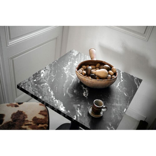 60 x 60 cm high table - Round model, white royal marble base 2