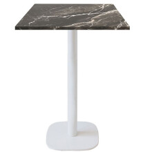 60 x 60 cm high table - Round model, white royal marble base