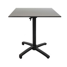 Klappbare Terrassentisch aus Compact HPL in der Dekorfarbe Metallgrau 70 x 70