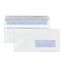 Sobres - RAJA - 400 sobres blancos con ventana - 11 x 22 cm - Cierre autoadhesivo - Reciclable