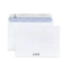 40 sobres blancos de papel 80 g - 16,2 x 22,9 cm