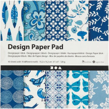 Papier Scrapbooking Design - Blau - 15 x 15 cm - 50 Blatt