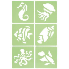 Kunststoff-Schablone - GRAINE CRÉATIVE - Unterwasserwelt - 6er-Pack - 14 x 15 cm