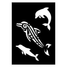 Schablone Delfin - KI-SIGN - 7x10 cm - Haftend - Wieder positionierbar - Wiederverwendbar