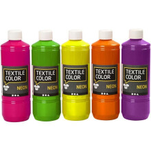 Assortiment de peinture pour textile à base d'eau de haute qualité - durable - fixer au fer à repasser avant de laver. réf 34228
