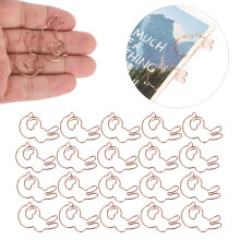 Paper Clips Rose Gold 20Pcs Rabbit Shape Animal Office Document Holders