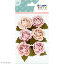 Rosa de papel Artemio Secret Garden - 3,5 cm - Rosa velho - 6 unidades