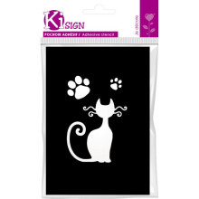 Klebe-Schablone Katzenfänger 7x10 cm