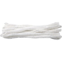 Fil chenille - Diferentes cores - 15 mm x 30 cm - 15 pcs Branco