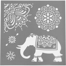 Schablone - Indien - 30,5x30,5 cm - Kunststoff - 1 Stück - Unisex