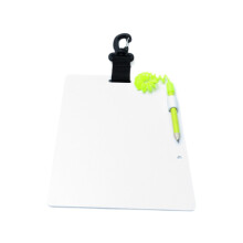 Diving Slate with Swivel Clip and Pencil for Underwater Communication, Waterproof, Durable, Compact Size