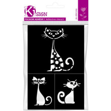 Schablone - KI-SIGN - Katze - 12x18 cm - Wiederverwendbar - Für mehrere Oberflächen