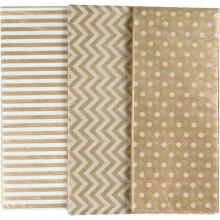 Surtido de papel de seda - 50 x 70 cm - Dorado - 6 uds.