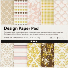 Papier Scrapbooking - Design - Rose und Gold - 15 x 15 cm - 50 Blätter