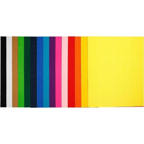 Corrugated cardboard, 50x70 cm sheet, 80 g, 15 sheets pack.