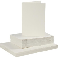 Creotime tarjetas con sobres 10,5 x 15 cm 50 juegos crema