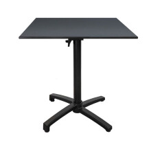 Klappbare Terrassentisch aus anthrazitfarbenem Compact HPL 70 x 70