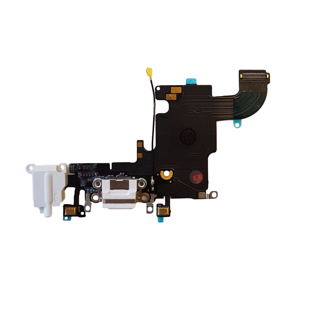 Charging Port Flex Cable For Iphone 6S - Dock Connector With Microphone, Home Button, Loudspeaker, Antenna White 6038364013750