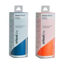 2 permanent vinyls 122 x 14 cm - orange, blue