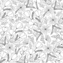 Papel vegetal japonês N&B 90 g/m² - 30 x 30 cm - Flores